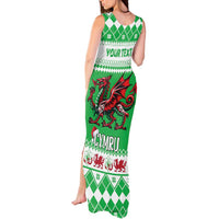 Personalized Wales Christmas Dragon Tank Maxi Dress Nadolig Llawen Green Version - Wonder Print Shop