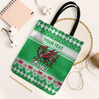 Personalized Wales Christmas Dragon Tote Bag Nadolig Llawen Green Version - Wonder Print Shop