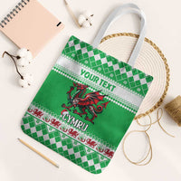 Personalized Wales Christmas Dragon Tote Bag Nadolig Llawen Green Version - Wonder Print Shop
