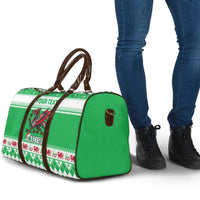 Personalized Wales Christmas Dragon Travel Bag Nadolig Llawen Green Version - Wonder Print Shop