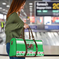 Personalized Wales Christmas Dragon Travel Bag Nadolig Llawen Green Version - Wonder Print Shop