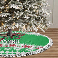 Personalized Wales Christmas Dragon Tree Skirt Nadolig Llawen Green Version - Wonder Print Shop