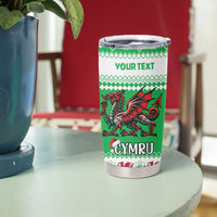 Personalized Wales Christmas Dragon Tumbler Cup Nadolig Llawen Green Version - Wonder Print Shop