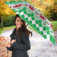 Personalized Wales Christmas Dragon Umbrella Nadolig Llawen Green Version - Wonder Print Shop