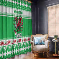 Personalized Wales Christmas Dragon Window Curtain Nadolig Llawen Green Version - Wonder Print Shop