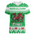 Personalized Wales Christmas Dragon Women V-Neck T-Shirt Nadolig Llawen Green Version - Wonder Print Shop