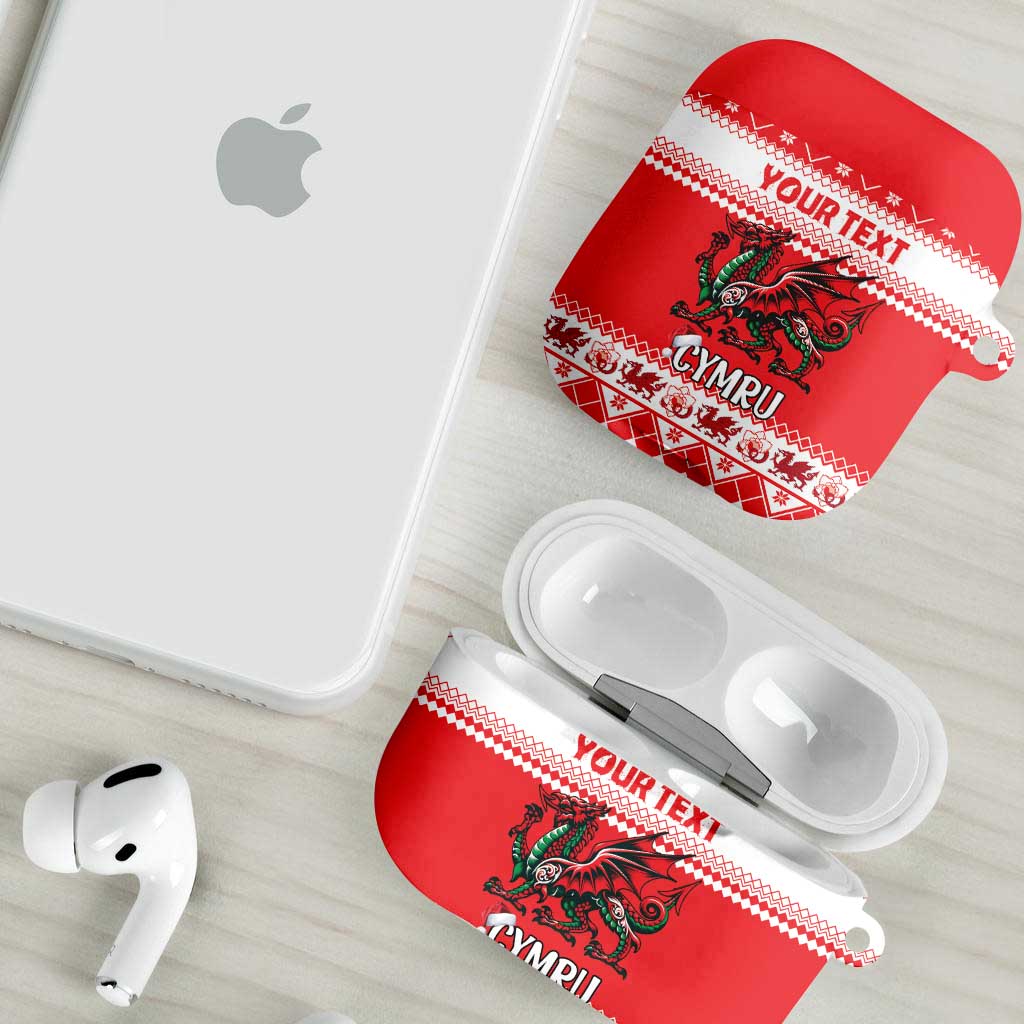 Personalized Wales Christmas Dragon AirPods Case Nadolig Llawen Red Version - Wonder Print Shop
