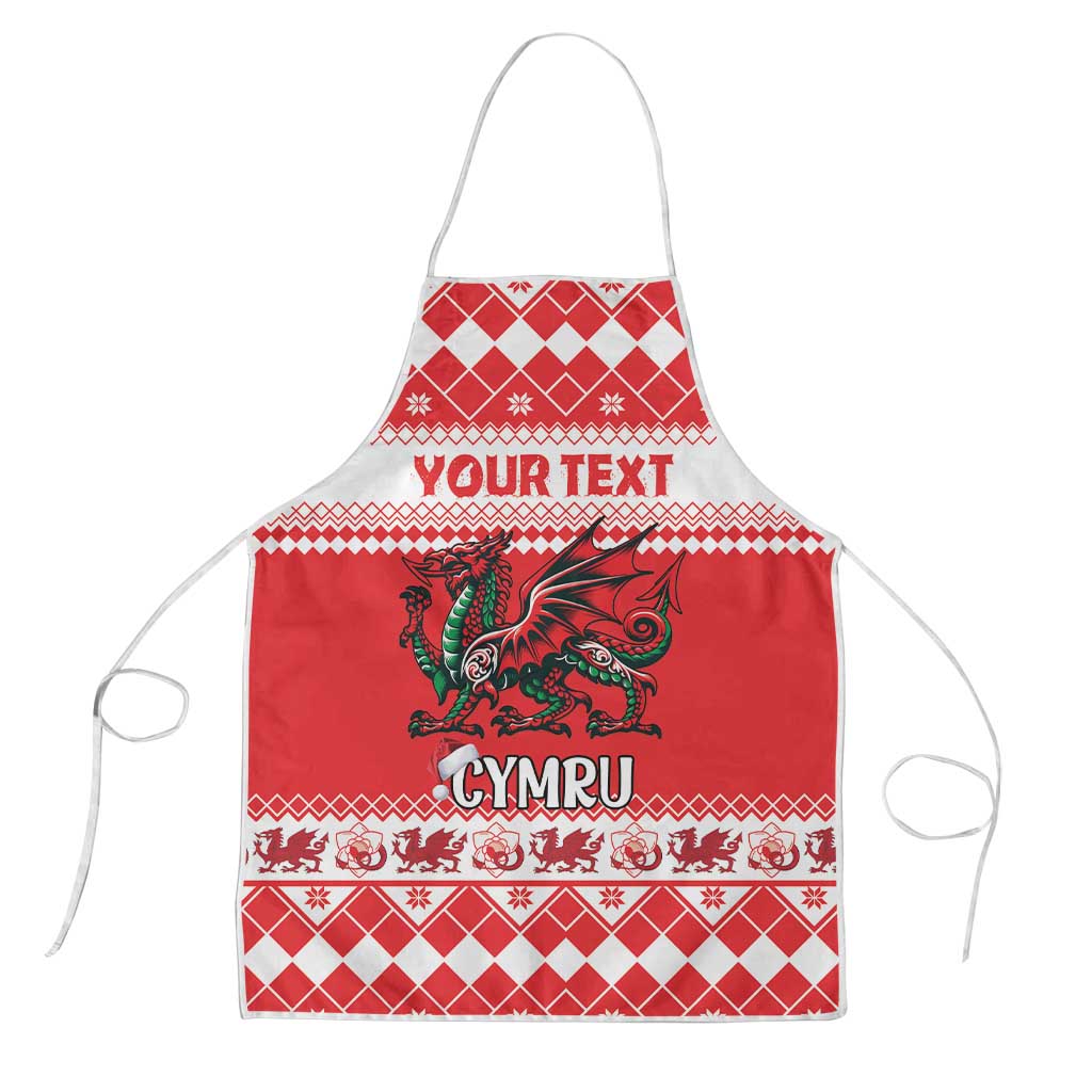 Personalized Wales Christmas Dragon Apron Nadolig Llawen Red Version - Wonder Print Shop