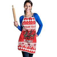 Personalized Wales Christmas Dragon Apron Nadolig Llawen Red Version - Wonder Print Shop