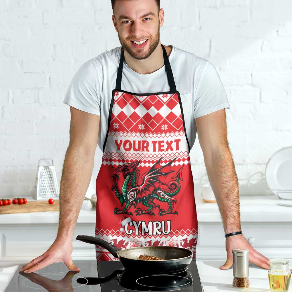 Personalized Wales Christmas Dragon Apron Nadolig Llawen Red Version - Wonder Print Shop