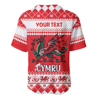 Personalized Wales Christmas Dragon Baseball Jersey Nadolig Llawen Red Version - Wonder Print Shop