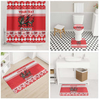 Personalized Wales Christmas Dragon Bathroom Set Nadolig Llawen Red Version - Wonder Print Shop