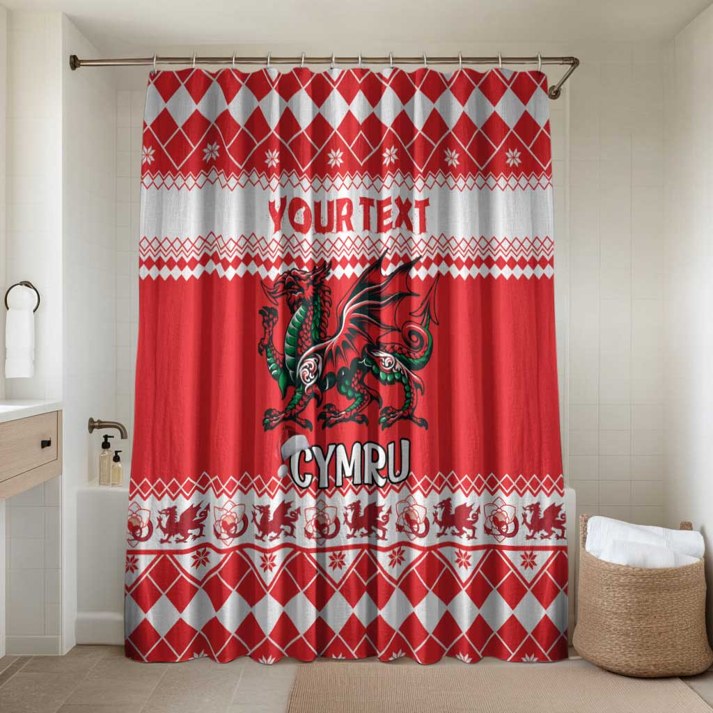 Personalized Wales Christmas Dragon Bathroom Set Nadolig Llawen Red Version - Wonder Print Shop