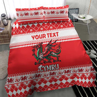 Personalized Wales Christmas Dragon Bedding Set Nadolig Llawen Red Version - Wonder Print Shop