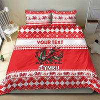 Personalized Wales Christmas Dragon Bedding Set Nadolig Llawen Red Version - Wonder Print Shop