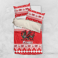 Personalized Wales Christmas Dragon Bedding Set Nadolig Llawen Red Version - Wonder Print Shop