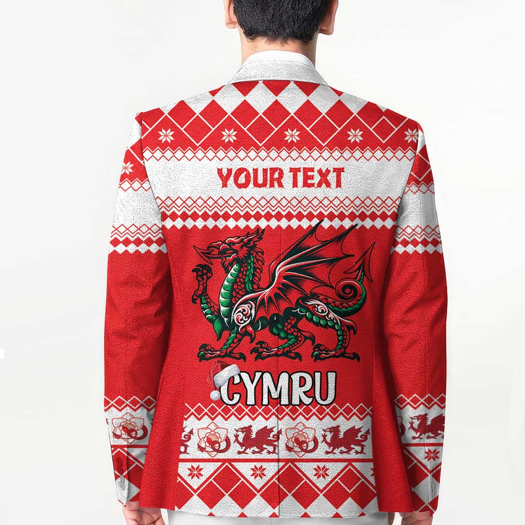 Personalized Wales Christmas Dragon Blazer Nadolig Llawen Red Version - Wonder Print Shop