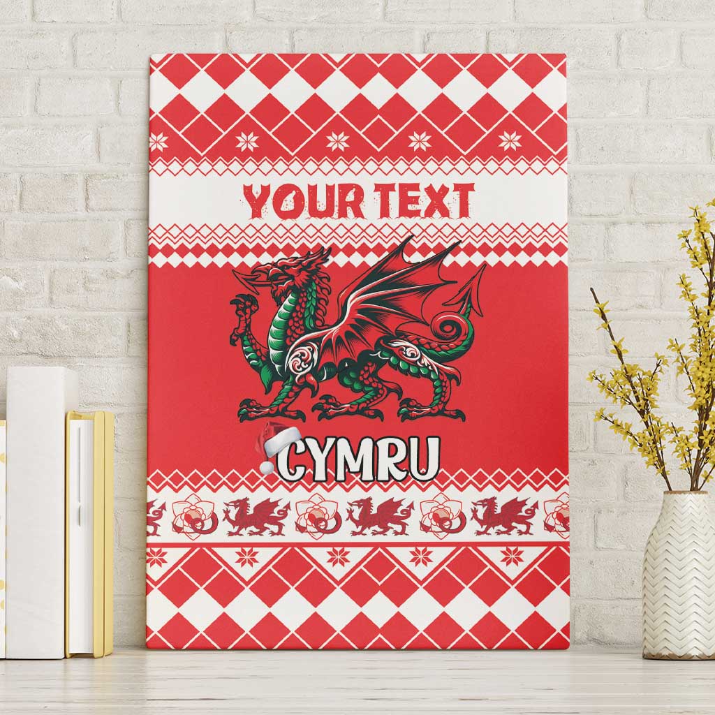 Personalized Wales Christmas Dragon Canvas Wall Art Nadolig Llawen Red Version - Wonder Print Shop
