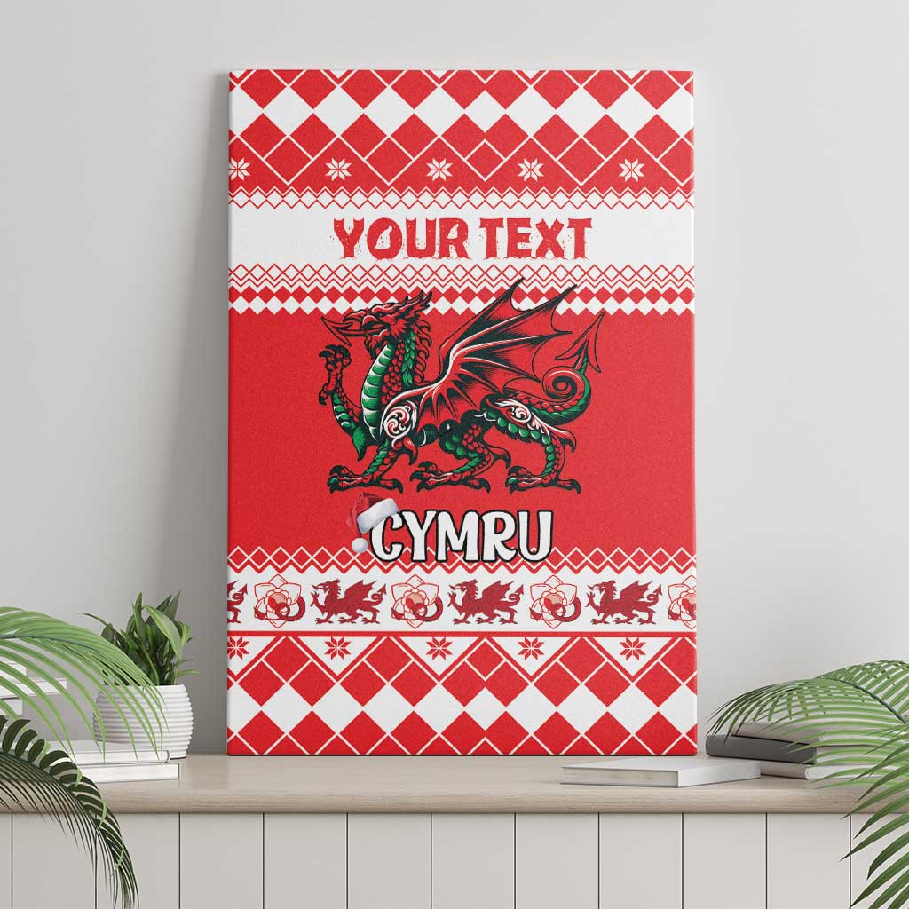 Personalized Wales Christmas Dragon Canvas Wall Art Nadolig Llawen Red Version - Wonder Print Shop