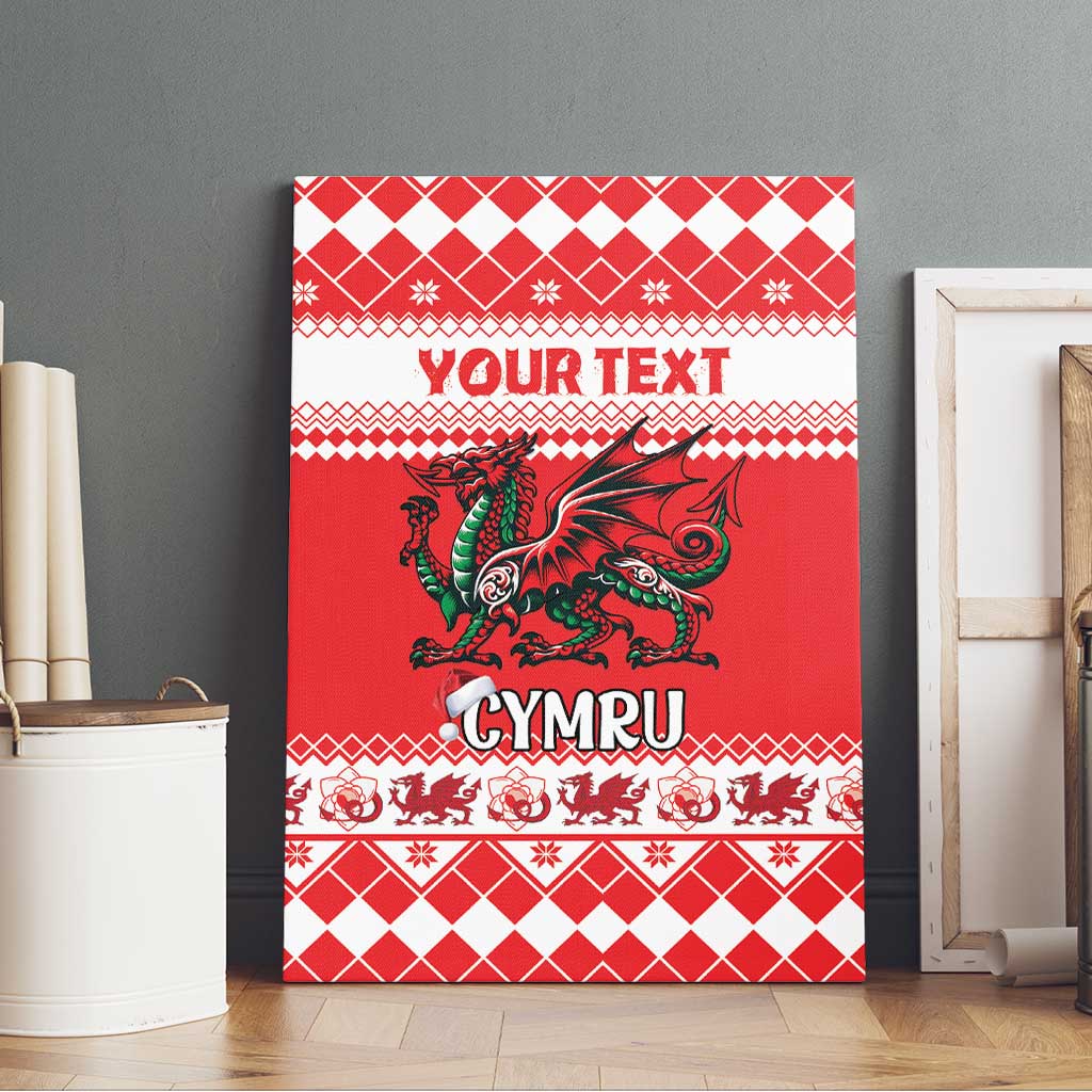 Personalized Wales Christmas Dragon Canvas Wall Art Nadolig Llawen Red Version - Wonder Print Shop