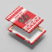 Personalized Wales Christmas Dragon Canvas Wall Art Nadolig Llawen Red Version - Wonder Print Shop