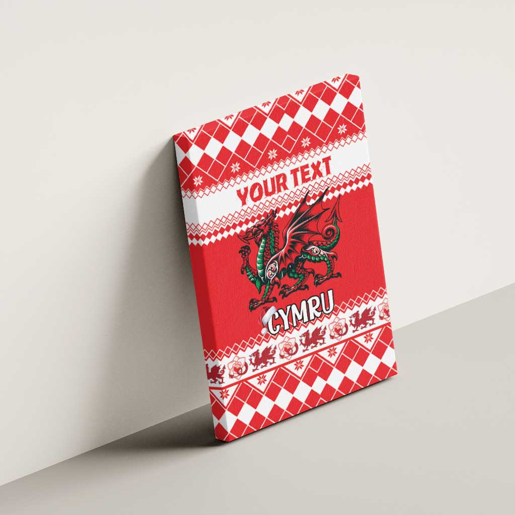Personalized Wales Christmas Dragon Canvas Wall Art Nadolig Llawen Red Version - Wonder Print Shop