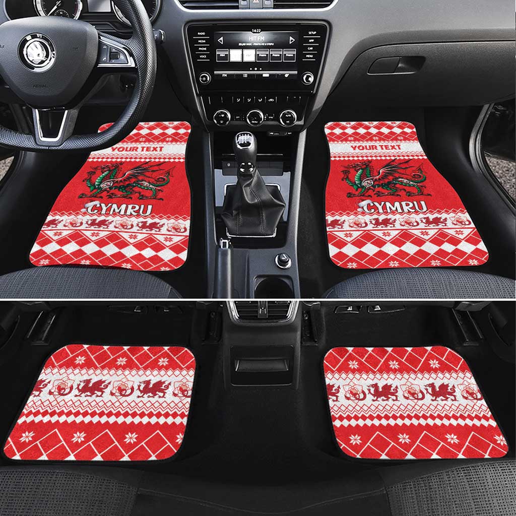 Personalized Wales Christmas Dragon Car Mats Nadolig Llawen Red Version - Wonder Print Shop