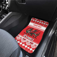Personalized Wales Christmas Dragon Car Mats Nadolig Llawen Red Version - Wonder Print Shop