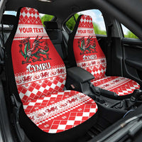 Personalized Wales Christmas Dragon Car Seat Cover Nadolig Llawen Red Version - Wonder Print Shop