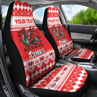 Personalized Wales Christmas Dragon Car Seat Cover Nadolig Llawen Red Version - Wonder Print Shop