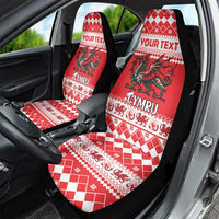Personalized Wales Christmas Dragon Car Seat Cover Nadolig Llawen Red Version - Wonder Print Shop