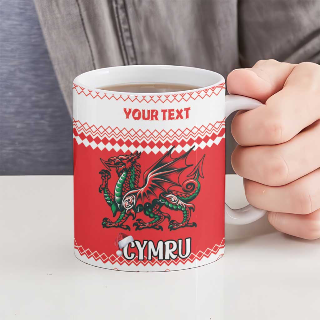 Personalized Wales Christmas Dragon Ceramic Mug Nadolig Llawen Red Version - Wonder Print Shop