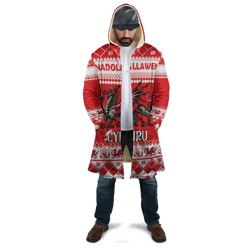Personalized Wales Christmas Dragon Cloak Nadolig Llawen Red Version - Wonder Print Shop
