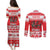Personalized Wales Christmas Dragon Couples Matching Puletasi and Long Sleeve Button Shirt Nadolig Llawen Red Version - Wonder Print Shop