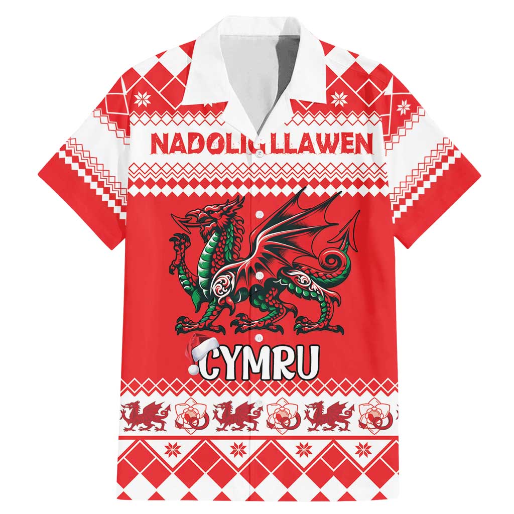Personalized Wales Christmas Dragon Family Matching Mermaid Dress and Hawaiian Shirt Nadolig Llawen Red Version - Wonder Print Shop