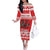 Personalized Wales Christmas Dragon Family Matching Off The Shoulder Long Sleeve Dress and Hawaiian Shirt Nadolig Llawen Red Version - Wonder Print Shop