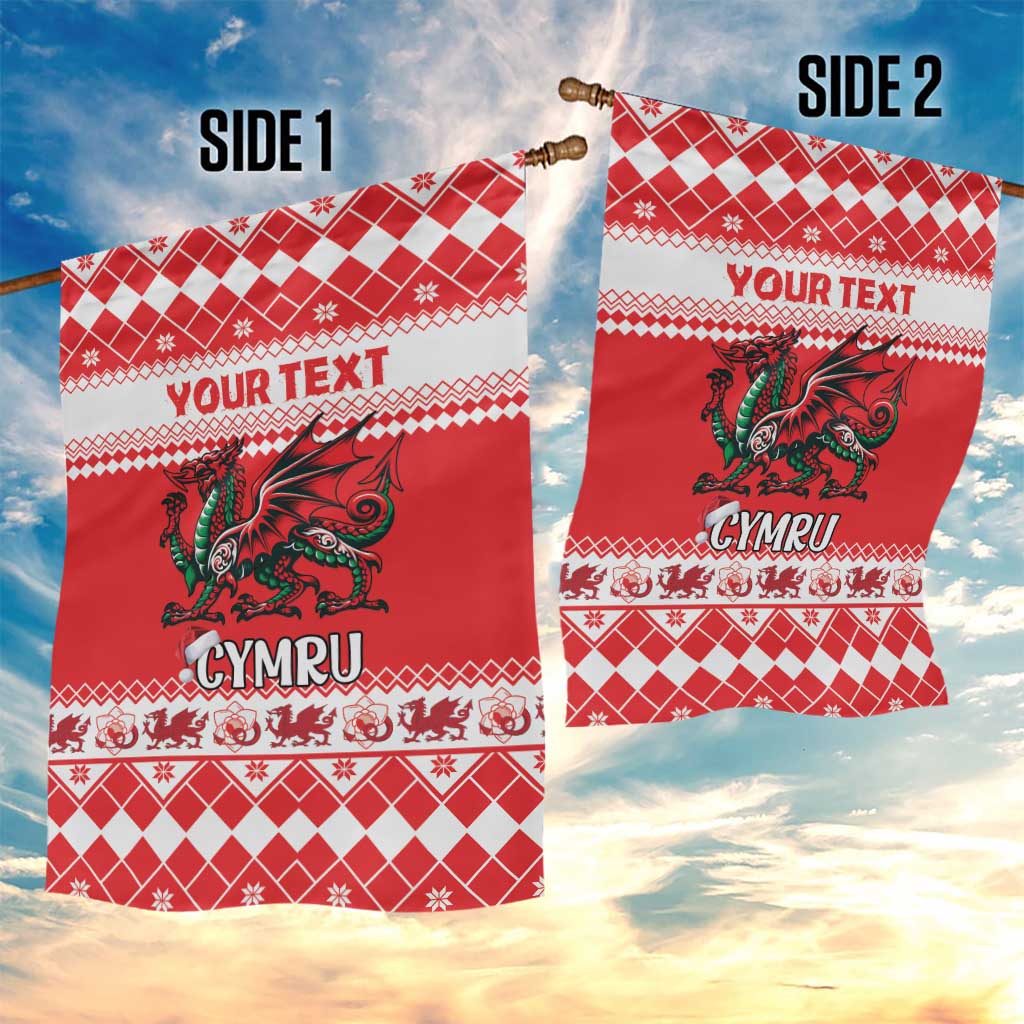 Personalized Wales Christmas Dragon Garden Flag Nadolig Llawen Red Version - Wonder Print Shop