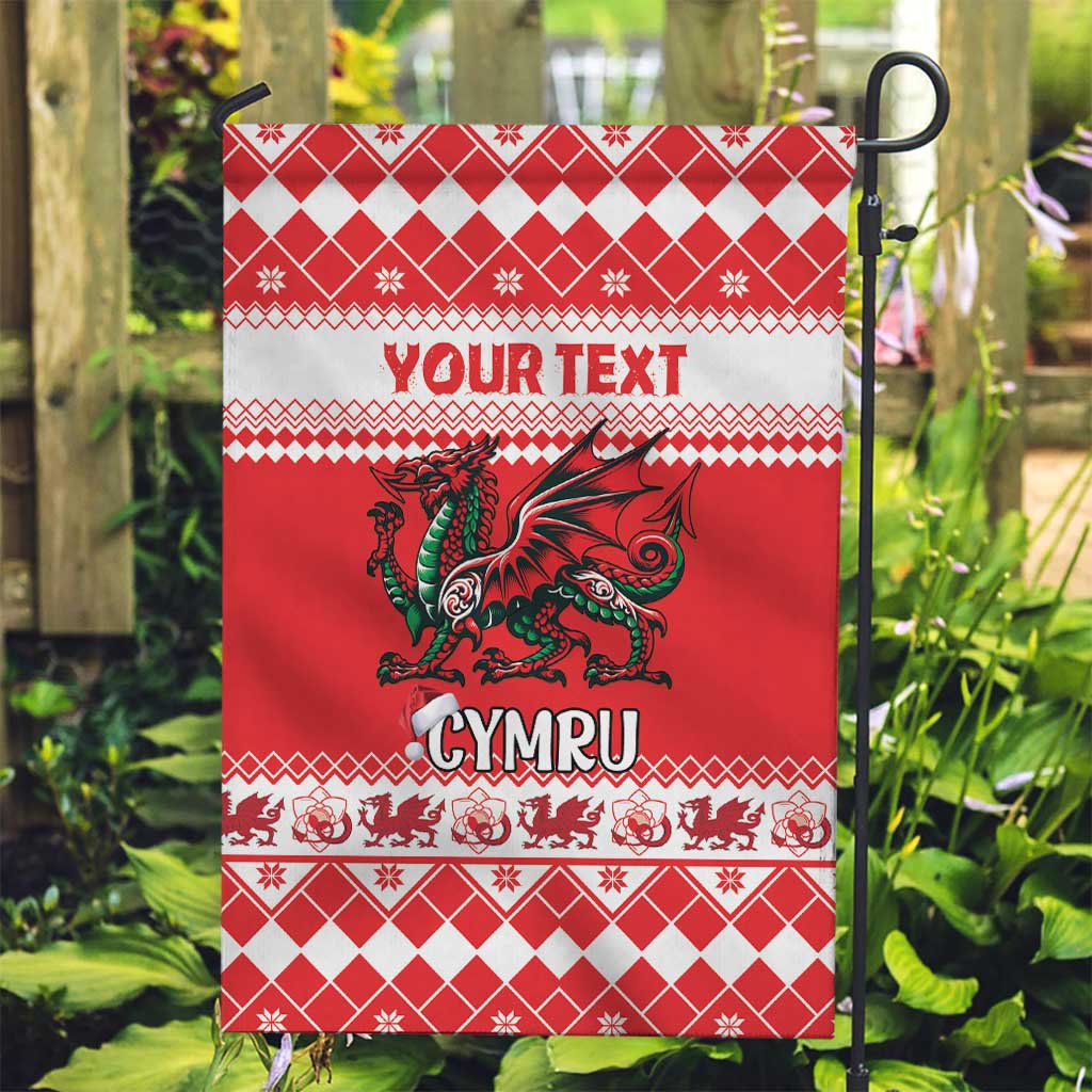 Personalized Wales Christmas Dragon Garden Flag Nadolig Llawen Red Version - Wonder Print Shop