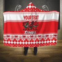 Personalized Wales Christmas Dragon Hooded Blanket Nadolig Llawen Red Version - Wonder Print Shop