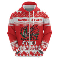 Personalized Wales Christmas Dragon Hoodie Nadolig Llawen Red Version - Wonder Print Shop