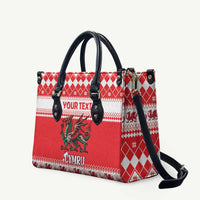 Personalized Wales Christmas Dragon Leather Bag Nadolig Llawen Red Version - Wonder Print Shop