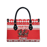 Personalized Wales Christmas Dragon Leather Bag Nadolig Llawen Red Version - Wonder Print Shop