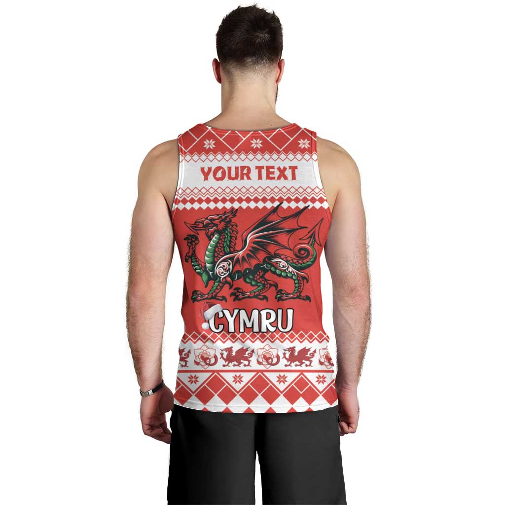 Personalized Wales Christmas Dragon Men Tank Top Nadolig Llawen Red Version - Wonder Print Shop