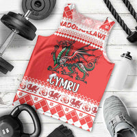 Personalized Wales Christmas Dragon Men Tank Top Nadolig Llawen Red Version - Wonder Print Shop