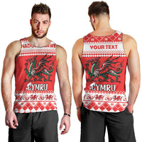 Personalized Wales Christmas Dragon Men Tank Top Nadolig Llawen Red Version - Wonder Print Shop