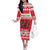 Personalized Wales Christmas Dragon Off The Shoulder Long Sleeve Dress Nadolig Llawen Red Version - Wonder Print Shop