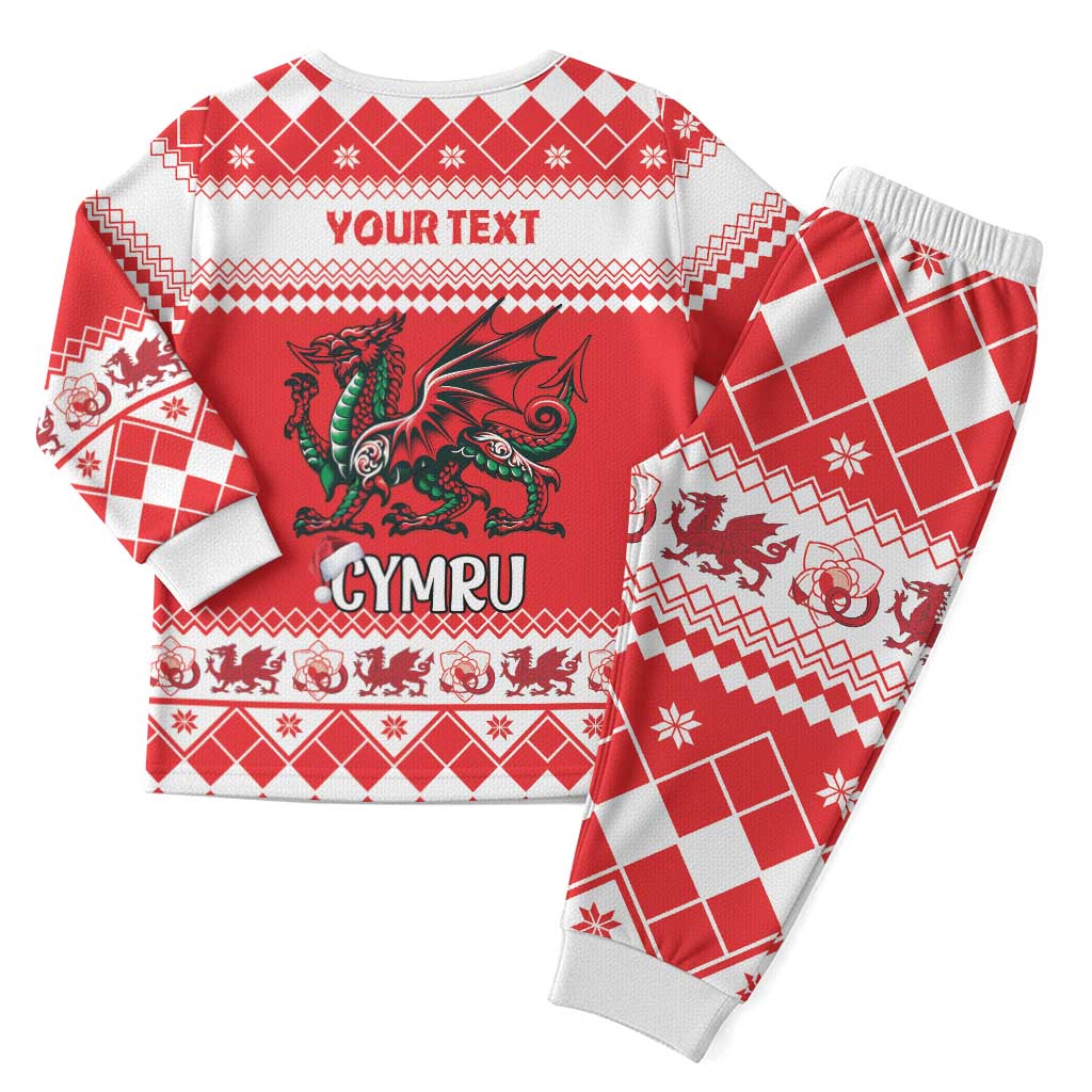 Personalized Wales Christmas Dragon Christmas Pajama Set Nadolig Llawen Red Version - Wonder Print Shop