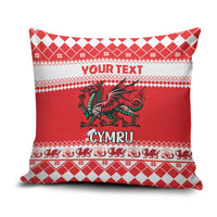 Personalized Wales Christmas Dragon Pillow Cover Nadolig Llawen Red Version - Wonder Print Shop