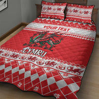 Personalized Wales Christmas Dragon Quilt Bed Set Nadolig Llawen Red Version - Wonder Print Shop