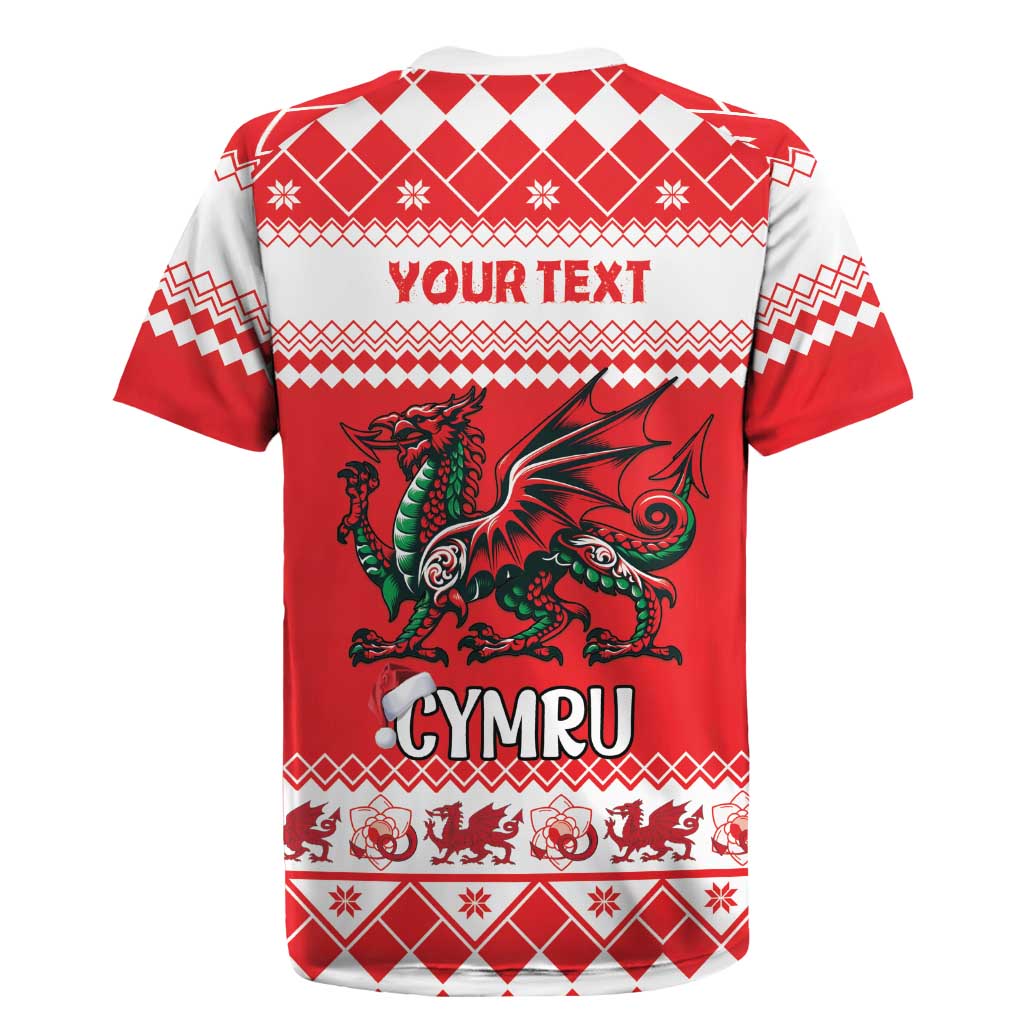 Personalized Wales Christmas Dragon Rugby Jersey Nadolig Llawen Red Version - Wonder Print Shop